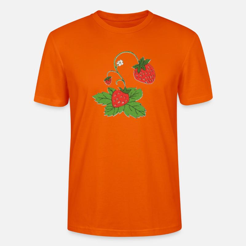 erdbeerpflanze impressionismus - Stanley/Stella Unisex Bio-T-Shirt CRAFTER - Tieforange