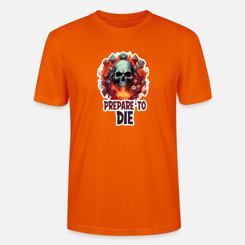 Préparez-vous à mourir – jeu de rôle Cube & Skull - T-shirt bio CRAFTER Stanley Stella Unisexe - orange profond