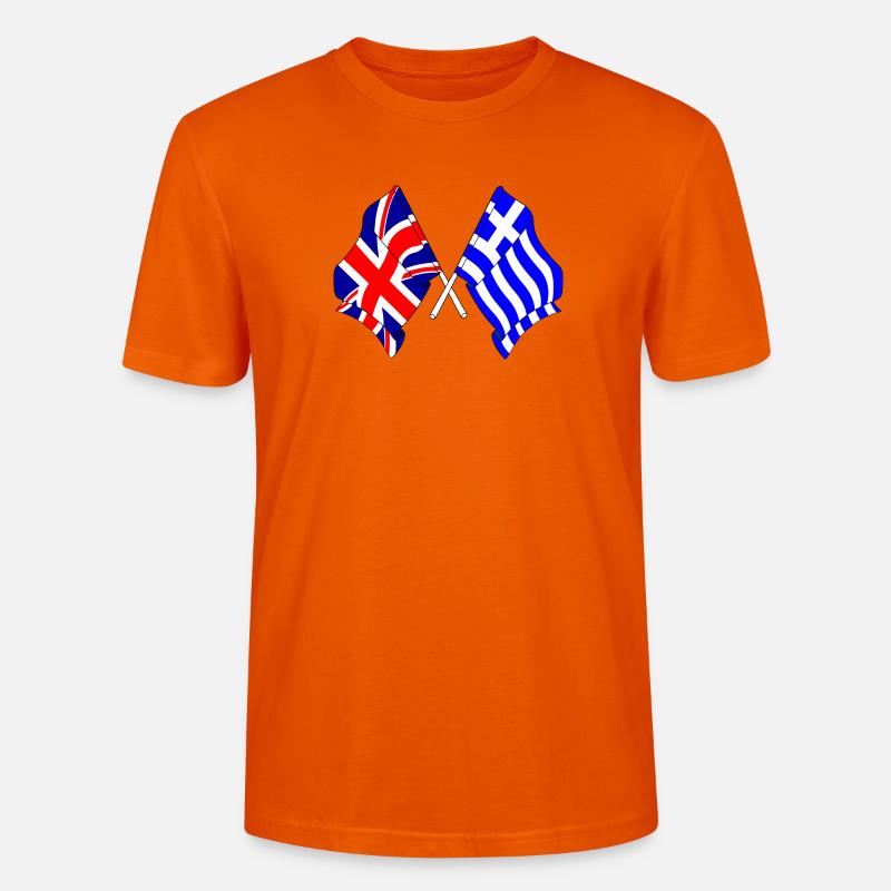 Drapeau Angleterre, drapeau Grèce - T-shirt bio CRAFTER Stanley Stella Unisexe - orange profond