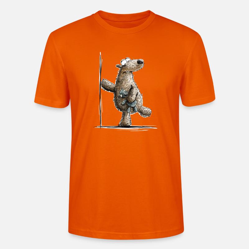 Drolliger Brauner Bär Mit Kuscheltier - Stanley/Stella Unisex Bio-T-Shirt CRAFTER - Tieforange