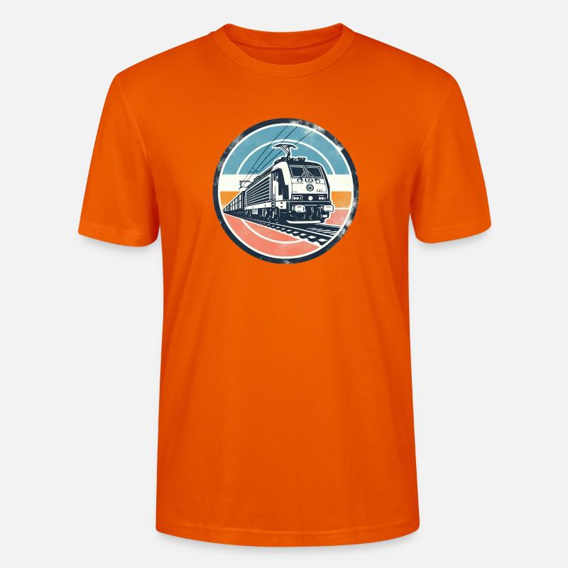 E-Lok mit Güterzug - Stanley/Stella Unisex Bio-T-Shirt CRAFTER - Tieforange