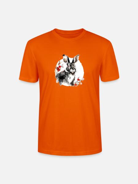 Chinesisches Sternzeichen Hase - Stanley/Stella Unisex Bio-T-Shirt CRAFTER - Tieforange