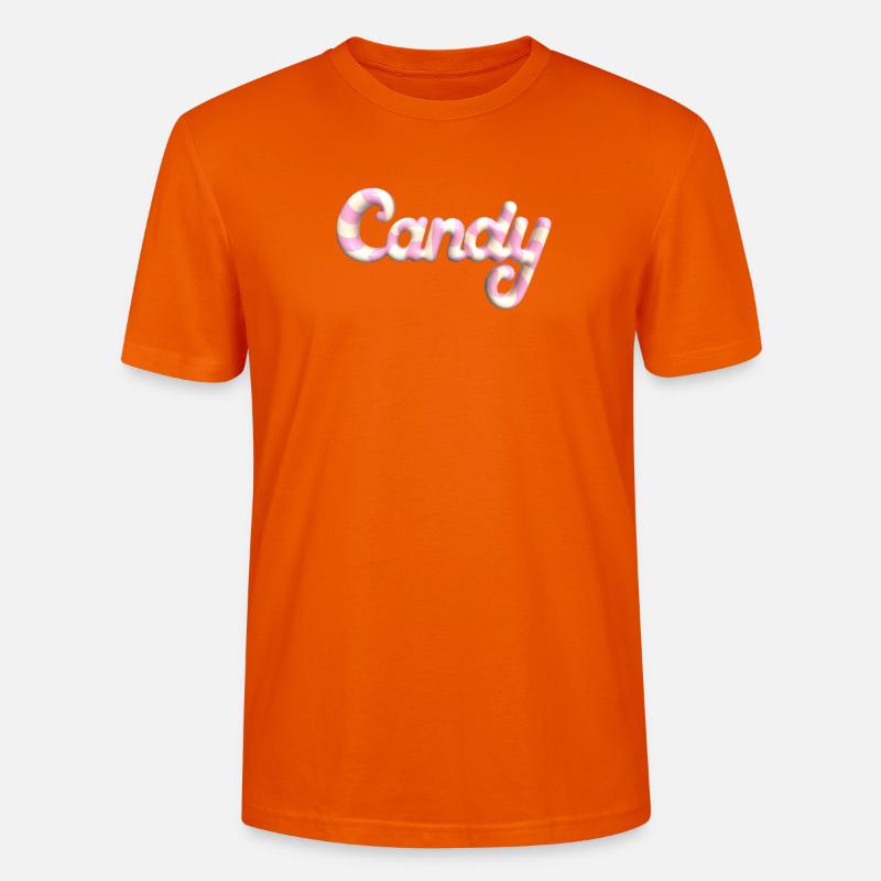 Candy Schriftzug – 3D Render Süßigkeiten Style - Stanley/Stella Unisex Bio-T-Shirt CRAFTER - Tieforange