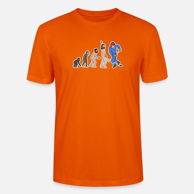 Evolution Eishockeyspieler  - Stanley/Stella Unisex Bio-T-Shirt CRAFTER - Tieforange