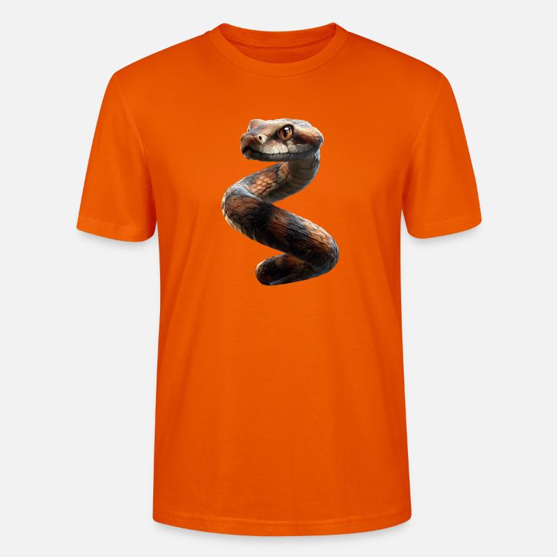 Schlange Python Kobra Klapperschlange Schlangen - Stanley/Stella Unisex Bio-T-Shirt CRAFTER - Tieforange