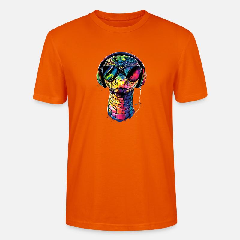 Schlange Python Kobra Klapperschlange Schlangen - Stanley/Stella Unisex Bio-T-Shirt CRAFTER - Tieforange