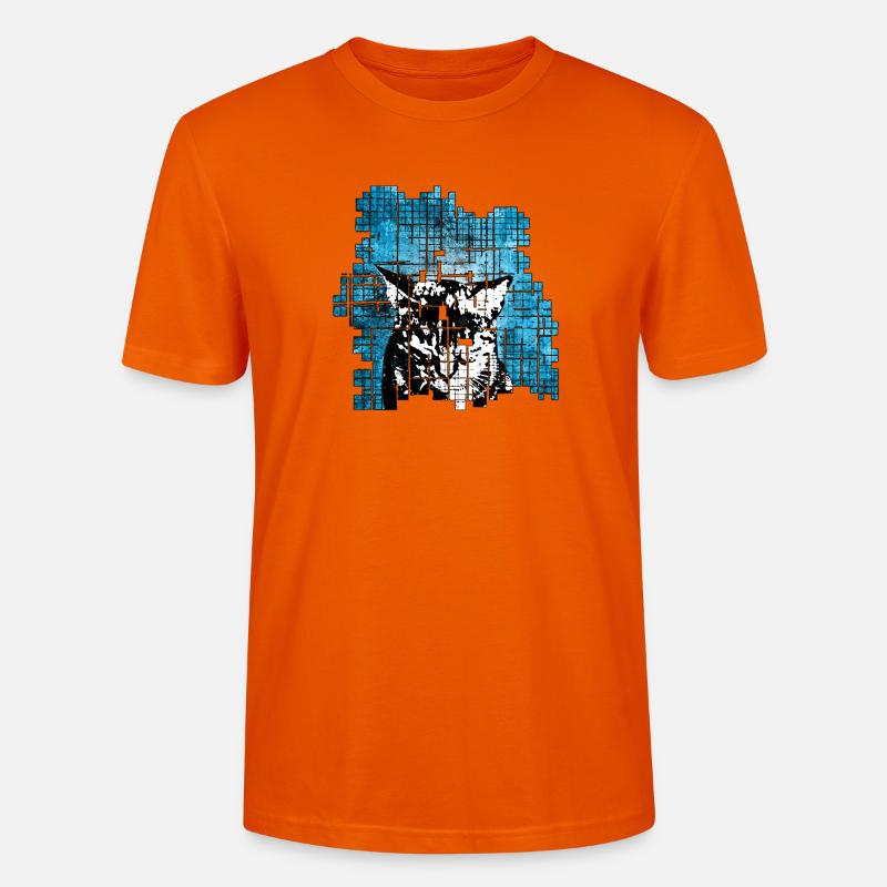 Graffiti-Stil Katzenporträt mit blauer Explosion - Stanley/Stella Unisex Bio-T-Shirt CRAFTER - Tieforange