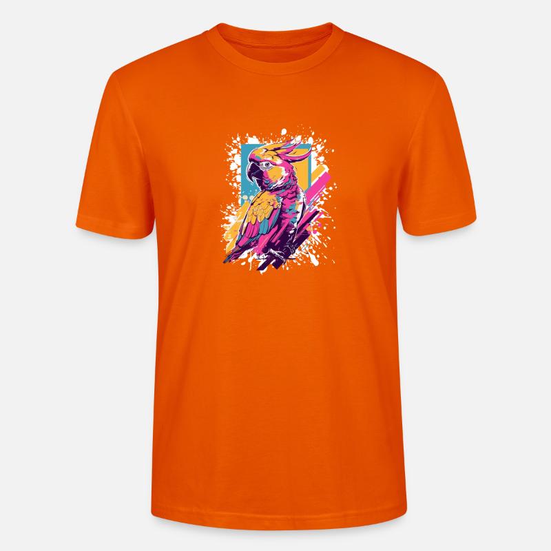 Neon Papagei Farbexplosion - Stanley/Stella Unisex Bio-T-Shirt CRAFTER - Tieforange