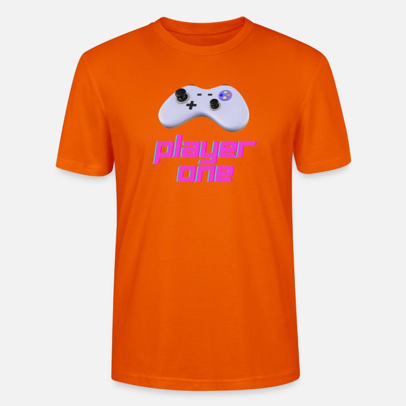 Neon Retro Controller Spieler Eins - Stanley/Stella Unisex Bio-T-Shirt CRAFTER - Tieforange