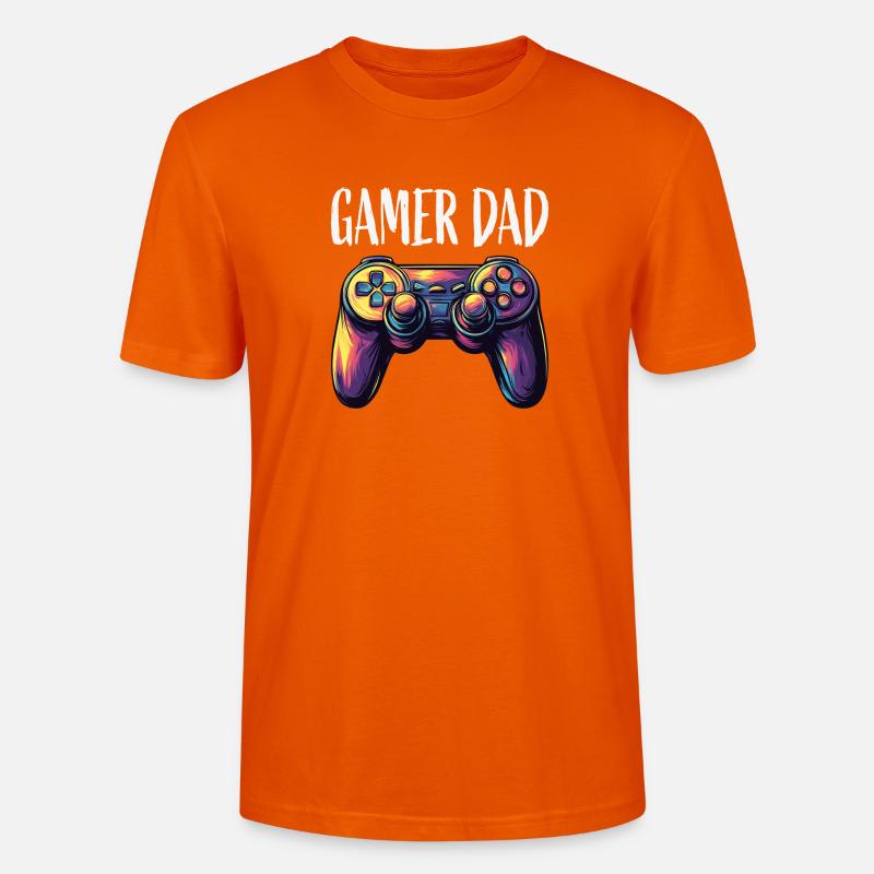 Gamer Dad Controller Neon - Stanley/Stella Unisex Bio-T-Shirt CRAFTER - Tieforange