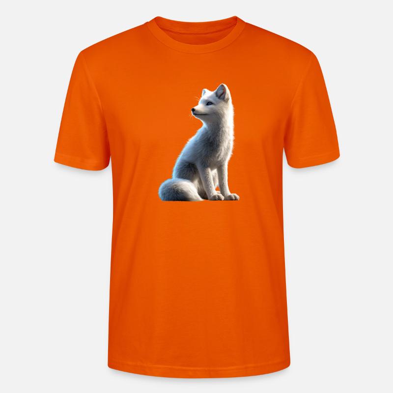 Polarfuchs Schneefuchs Eisfuchs Süßer Weißer Fuchs - Stanley/Stella Unisex Bio-T-Shirt CRAFTER - Tieforange