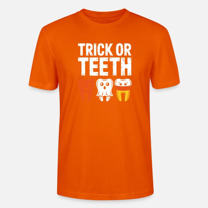 Trick oder Teeth Halloween-Trio - Stanley/Stella Unisex Bio-T-Shirt CRAFTER - Tieforange