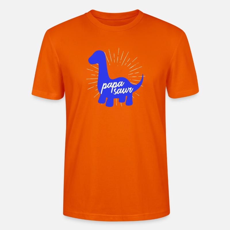 Papasaurier T-Rex Dinosaurier Vaterschaft Daddysaur - Stanley/Stella Unisex Bio-T-Shirt CRAFTER - Tieforange