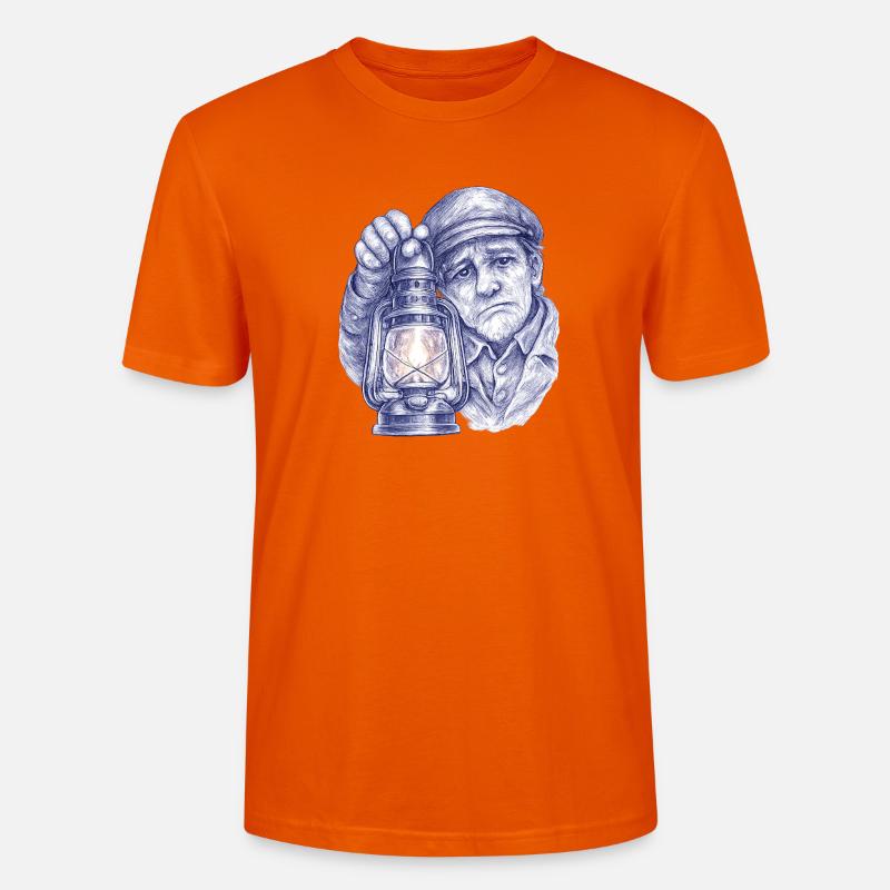 Älterer Mann mit Laterne - Stanley/Stella Unisex Bio-T-Shirt CRAFTER - Tieforange