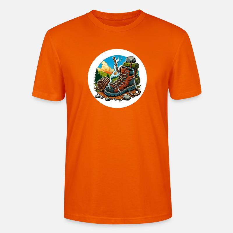 Qualmender Wanderschuh - Stanley/Stella Unisex Bio-T-Shirt CRAFTER - Tieforange