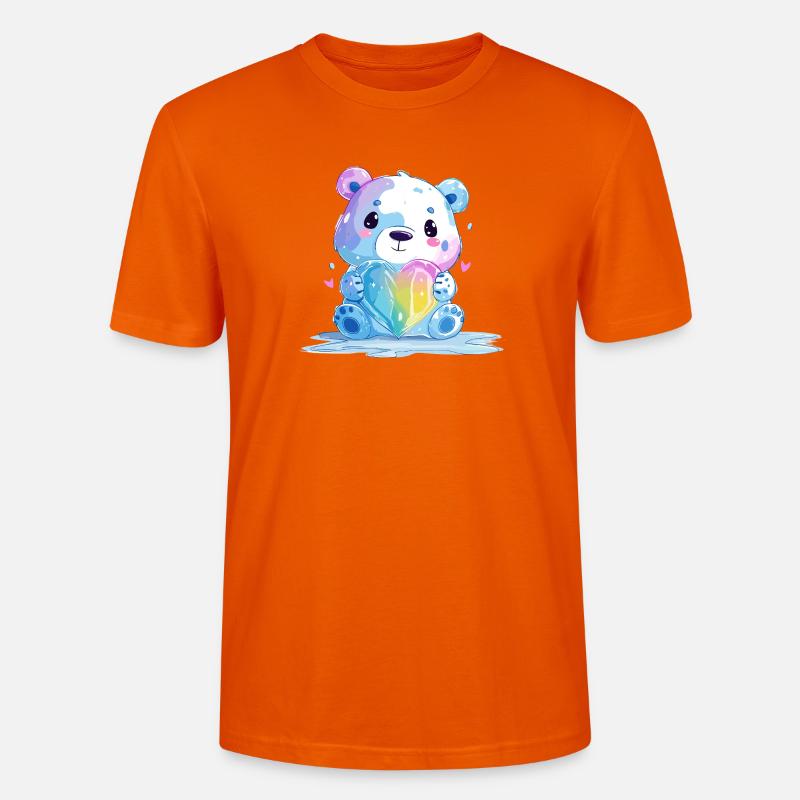 Süßer Eisbär mit Regenbogenherz - Stanley/Stella Unisex Bio-T-Shirt CRAFTER - Tieforange