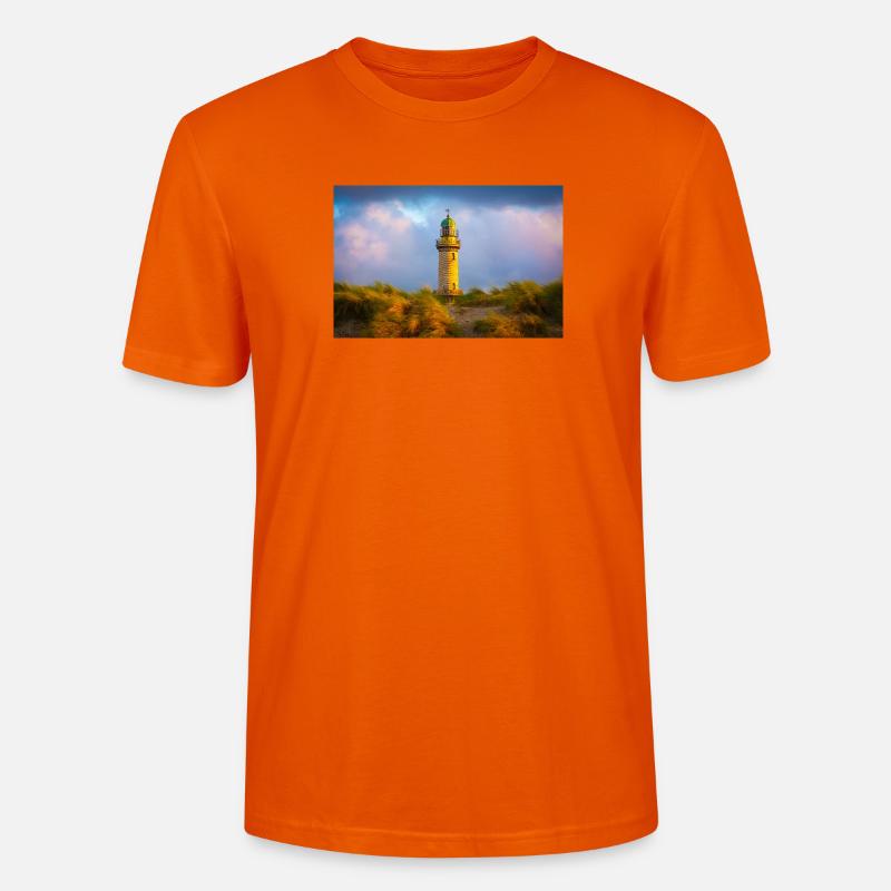 Leuchtturm Warnemünde am Abend - Stanley/Stella Unisex Bio-T-Shirt CRAFTER - Tieforange