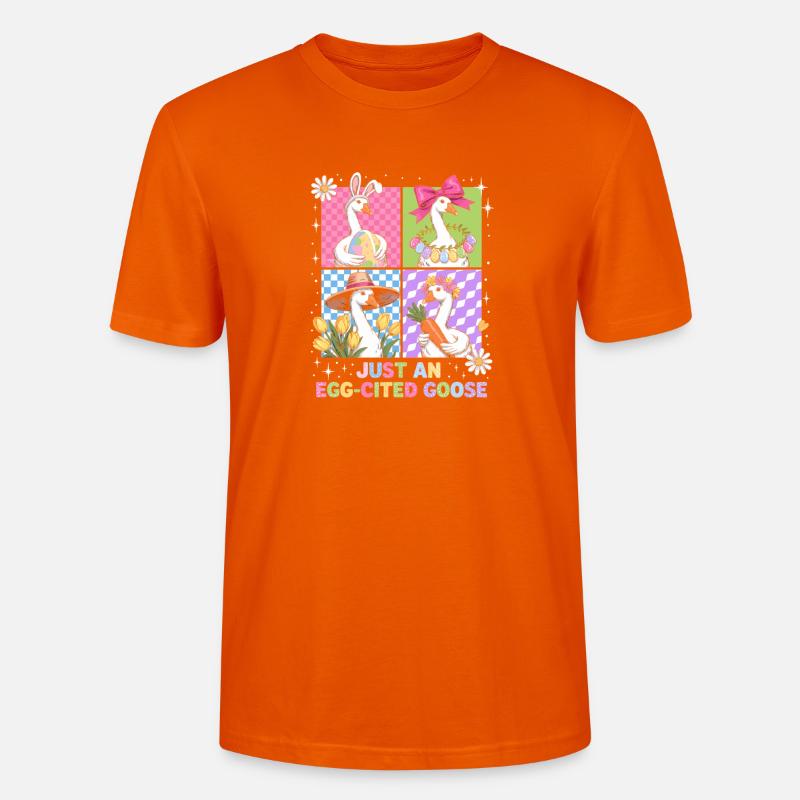 Eierfreudige Gans im Vier Panel - Stanley/Stella Unisex Bio-T-Shirt CRAFTER - Tieforange