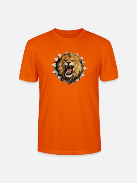 Ruige Leeuw durchbricht Papier - Stanley/Stella Unisex Bio-T-Shirt CRAFTER - Tieforange