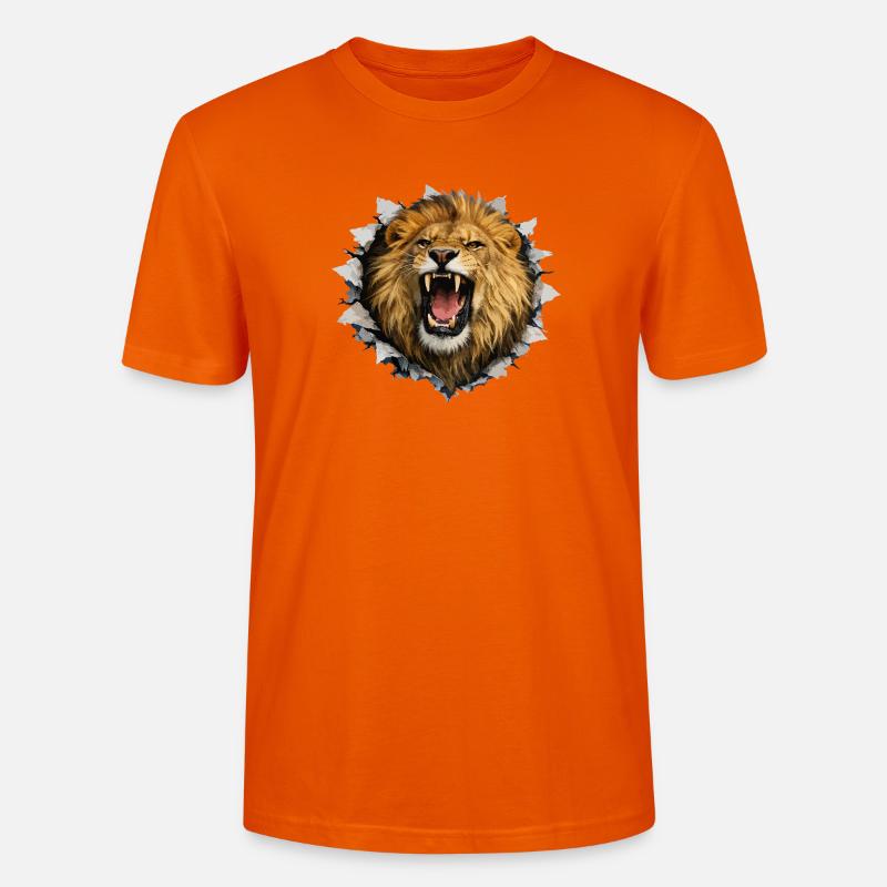Ruige Leeuw durchbricht Papier - Stanley/Stella Unisex Bio-T-Shirt CRAFTER - Tieforange