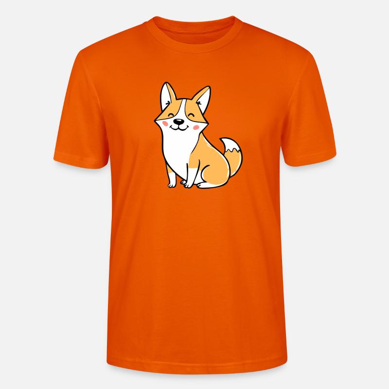 Fröhlicher Corgi (Comic) - Stanley/Stella Unisex Bio-T-Shirt CRAFTER - Tieforange