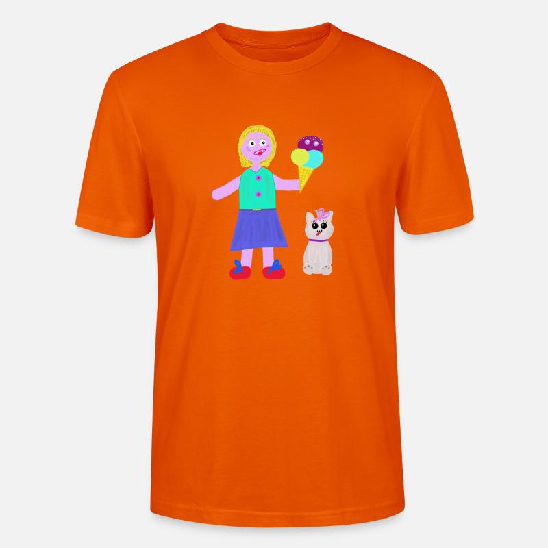 Eiscreme-Mädchen Eiscreme Eiswaffel Eis - Stanley/Stella Unisex Bio-T-Shirt CRAFTER - Tieforange
