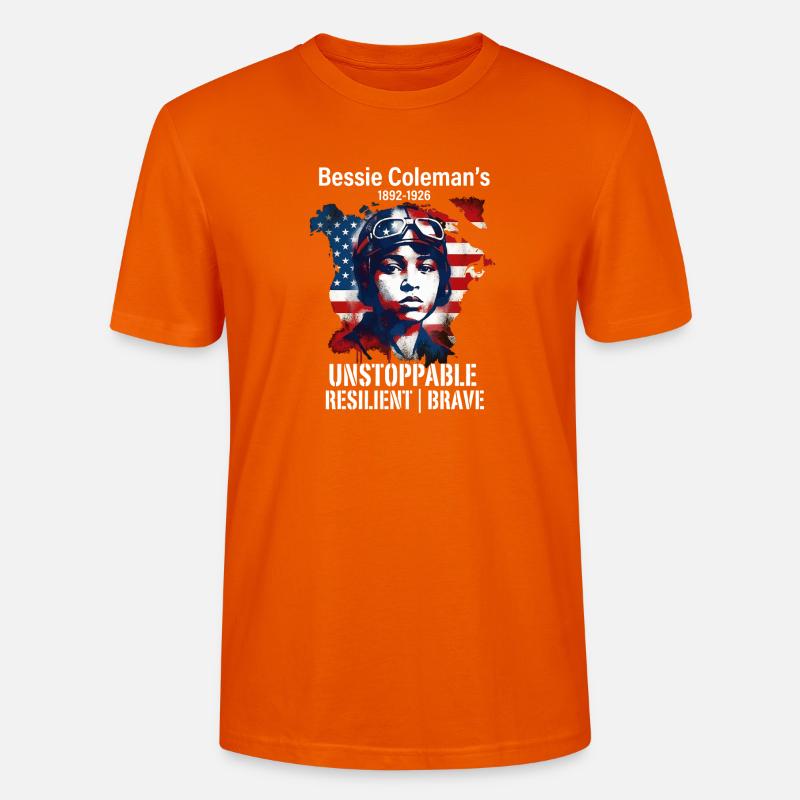 Bessie Coleman Mutig Luftfahrtpionierin - Stanley/Stella Unisex Bio-T-Shirt CRAFTER - Tieforange