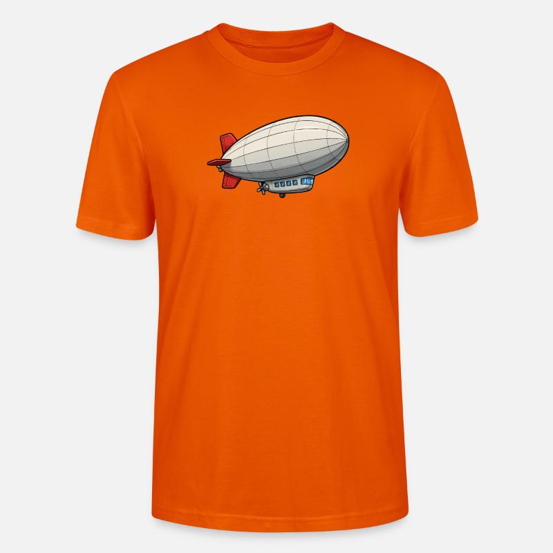 Zeppelin de dessins animés de dirigeables - T-shirt bio CRAFTER Stanley Stella Unisexe - orange profond