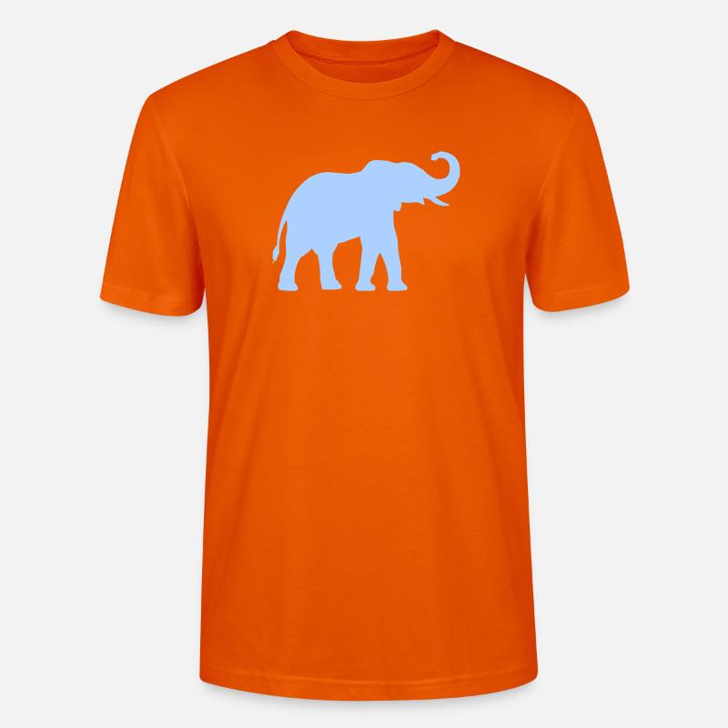 Blauer Elefantenumriss - Stanley/Stella Unisex Bio-T-Shirt CRAFTER - Tieforange
