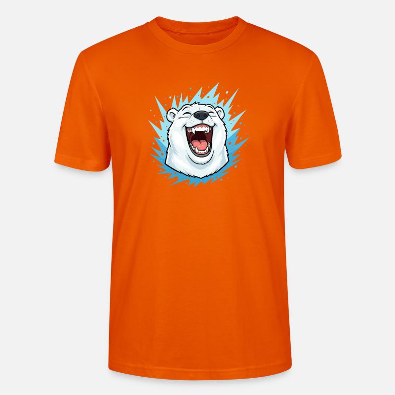 Lachender Eisbär im Blauen Blitz - Stanley/Stella Unisex Bio-T-Shirt CRAFTER - Tieforange