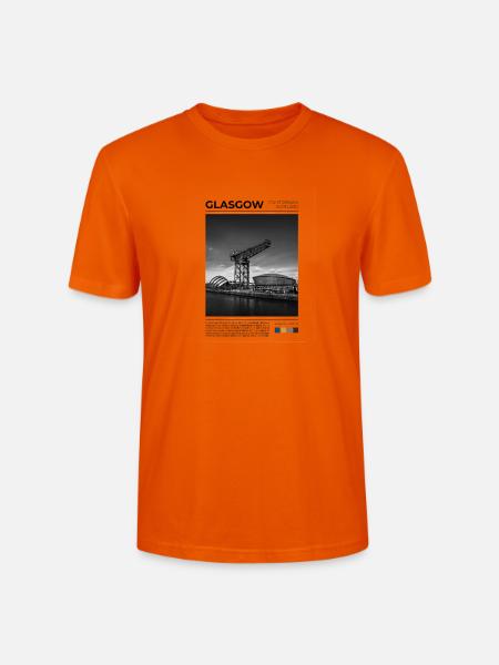 Glasgow Waterfront in Schwarzweiß - Stanley/Stella Unisex Bio-T-Shirt CRAFTER - Tieforange