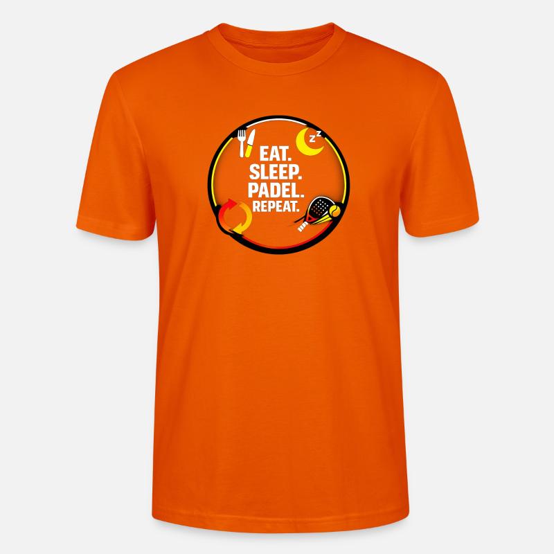 Manger dormir Padel répéter - T-shirt bio CRAFTER Stanley Stella Unisexe - orange profond