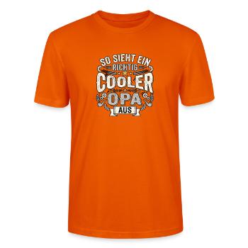 Super Cooler Opa - Stanley/Stella Unisex Bio-T-Shirt CRAFTER - Tieforange - Vorne - Alina (178cm) & Michal (187cm)
