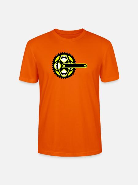 Bicycle Chainring Icon - Stanley/Stella CRAFTER Unisex Organic T-Shirt - bright orange
