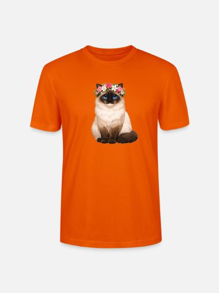 Birma Katze - Stanley/Stella Unisex Bio-T-Shirt CRAFTER - Tieforange