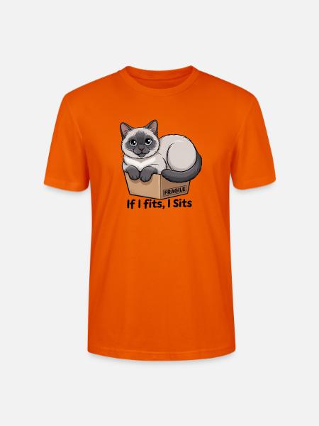 Fragiles Katzen-im-Box-Meme - Stanley/Stella Unisex Bio-T-Shirt CRAFTER - Tieforange