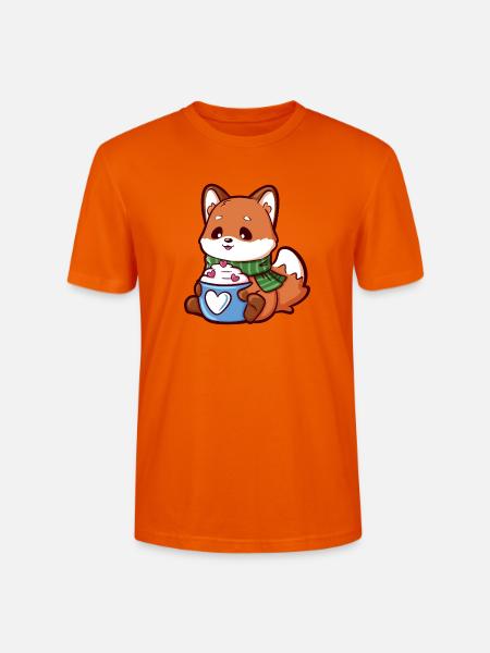 Kuschelfuchs mit Herztasse - Stanley/Stella Unisex Bio-T-Shirt CRAFTER - Tieforange