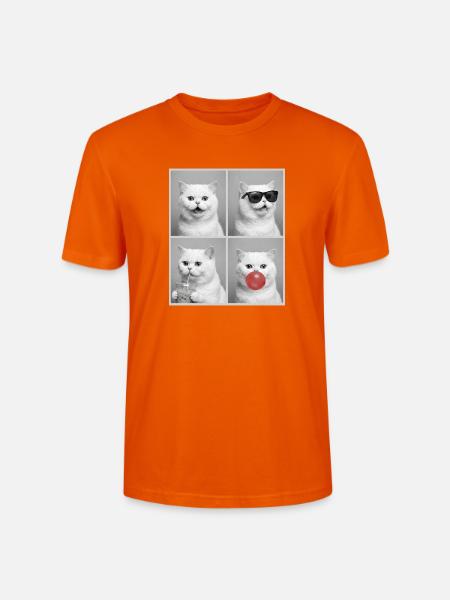 Katzen Perser Katze - Stanley/Stella Unisex Bio-T-Shirt CRAFTER - Tieforange