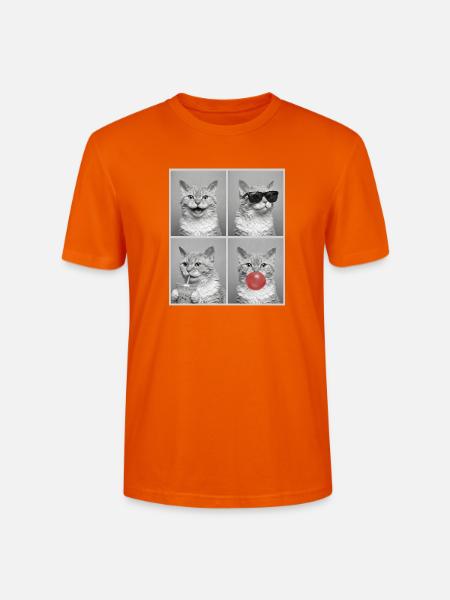 Katzen Selkirk Rex Katze - Stanley/Stella Unisex Bio-T-Shirt CRAFTER - Tieforange