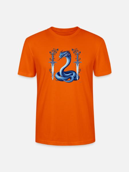 Design von blauen Schlangen-Dekorationsschwertern. - Stanley/Stella Unisex Bio-T-Shirt CRAFTER - Tieforange
