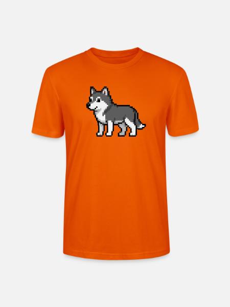 Pixel Wolf - Stanley/Stella Unisex Bio-T-Shirt CRAFTER - Tieforange