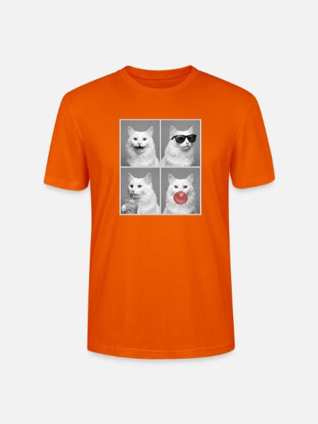 Katzen Türkisch Angora Katze - Stanley/Stella Unisex Bio-T-Shirt CRAFTER - Tieforange