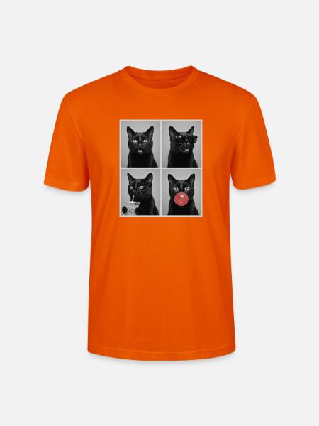 Katzen schwarze Katze - Stanley/Stella Unisex Bio-T-Shirt CRAFTER - Tieforange