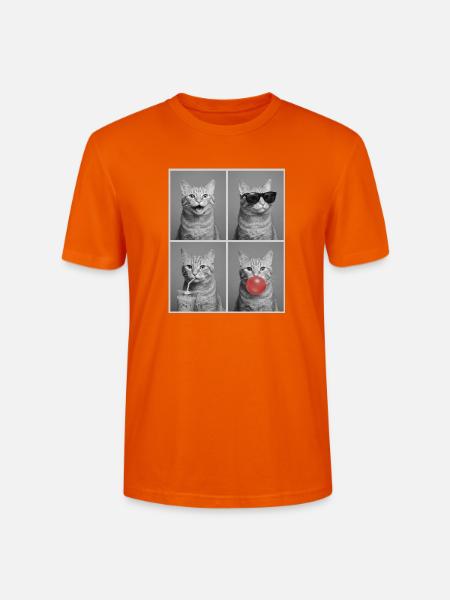 Katzen orange Tabby Katze - Stanley/Stella Unisex Bio-T-Shirt CRAFTER - Tieforange