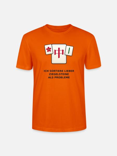 mahjong_ziegelsteine_spruch - Stanley/Stella Unisex Bio-T-Shirt CRAFTER - Tieforange
