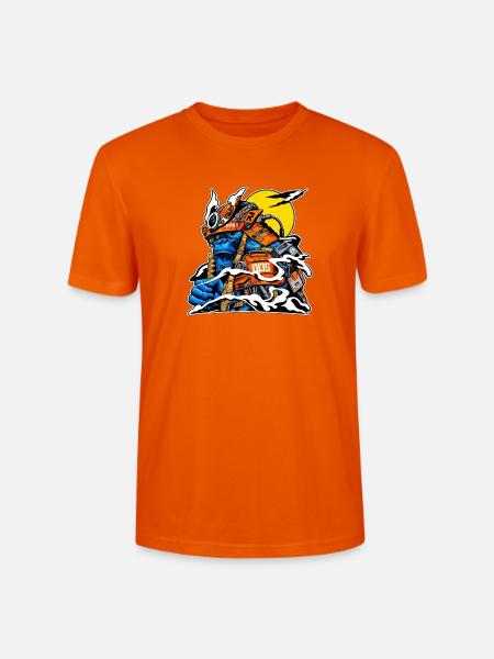 Gorilla im Neon-Mech-Anzug - Stanley/Stella Unisex Bio-T-Shirt CRAFTER - Tieforange
