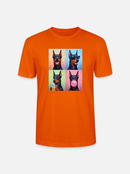 Hunde Dobermann Hund - Stanley/Stella Unisex Bio-T-Shirt CRAFTER - Tieforange