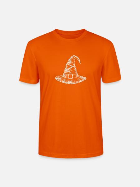 Weißer Hexenhut Neon-Outline - Stanley/Stella Unisex Bio-T-Shirt CRAFTER - Tieforange