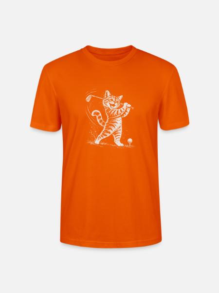 Katze spielt Golf - Stanley/Stella Unisex Bio-T-Shirt CRAFTER - Tieforange