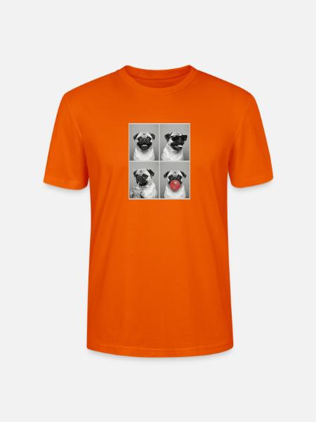 Hunde Mops Hund - Stanley/Stella Unisex Bio-T-Shirt CRAFTER - Tieforange